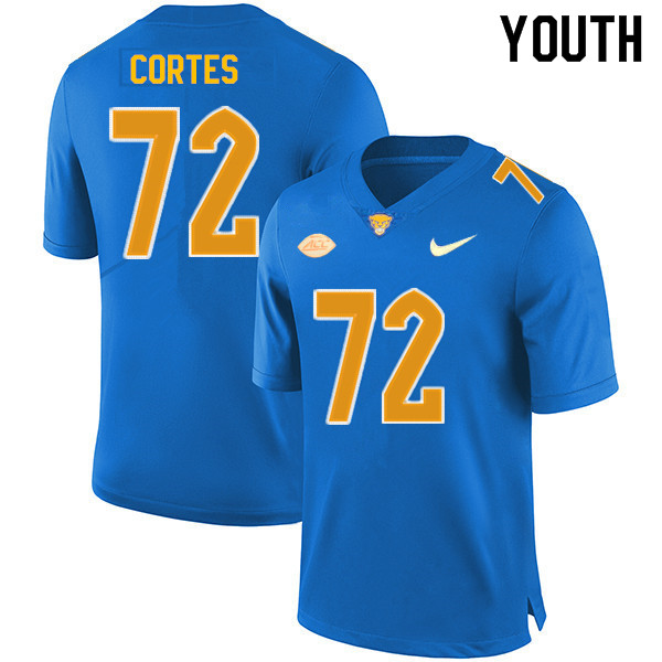 Youth #72 Jake Cortes Pitt Panthers College Football Jerseys Sale-Royal